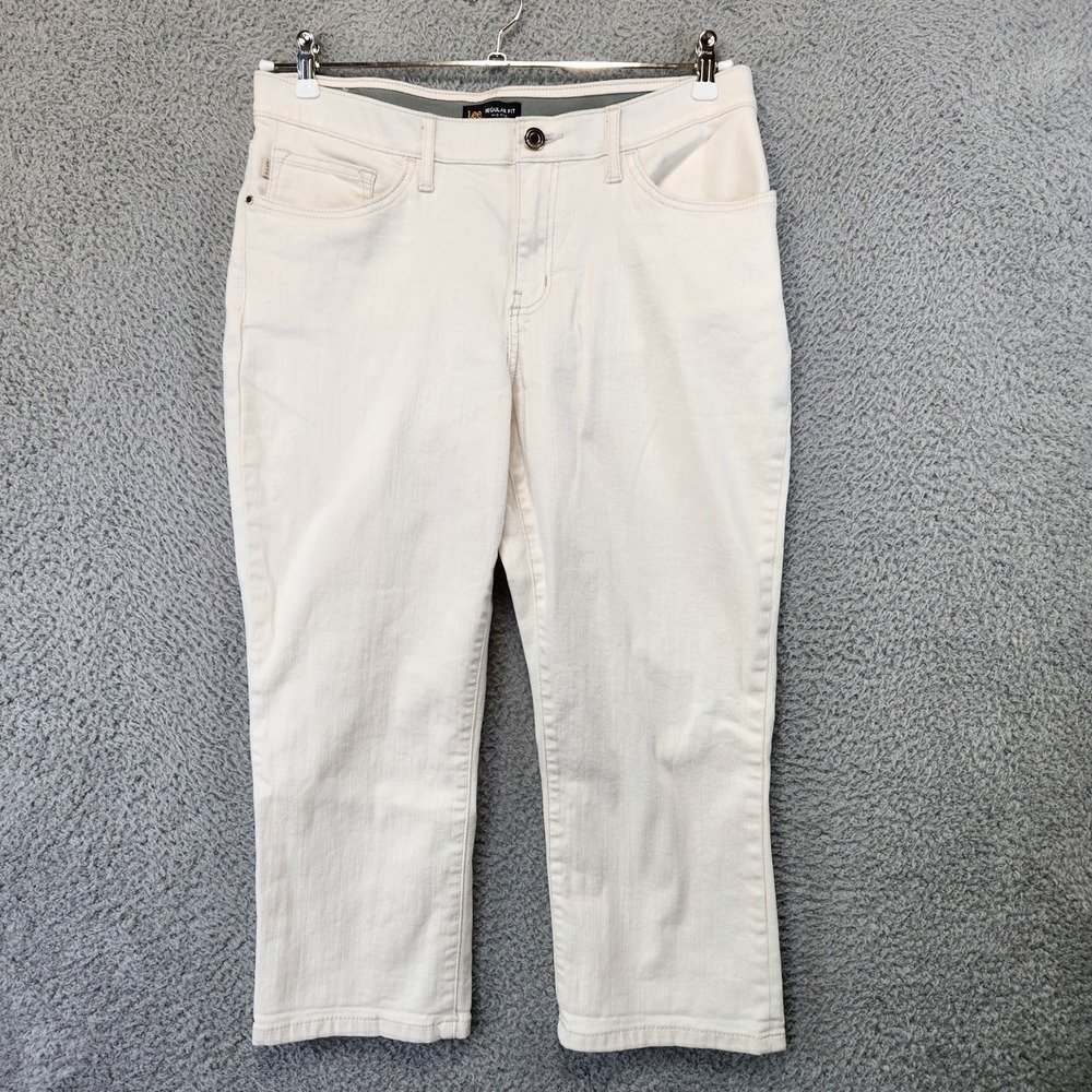 Lee Regular Fit Mid Rise Crop Jeans Womens 14 Med (Fits‎ 33x22) Casual Preppy